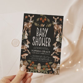 魅惑の森の暗黒の森の赤ちゃんシャワー 招待状