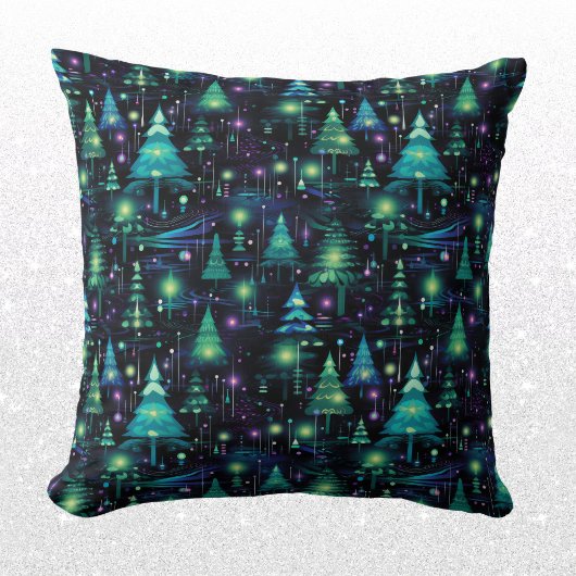 魅惑の森の木のパターン クッション