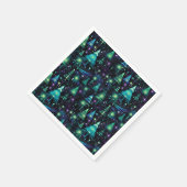 魅惑の森の木のパターン スタンダードカクテルナプキン (角)