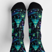 魅惑の森の木のパターン ソックス (上部)