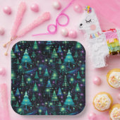 魅惑の森の木のパターン ペーパープレート (パーティー)