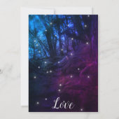 魅惑の森の木の妖精のライト結婚ズ 招待状 (裏面)