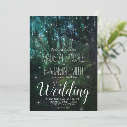 魅惑の森の木の妖精のライト結婚ズ 招待状 (スタンド正面)