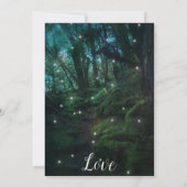 魅惑の森の木の妖精のライト結婚ズ 招待状 (裏面)