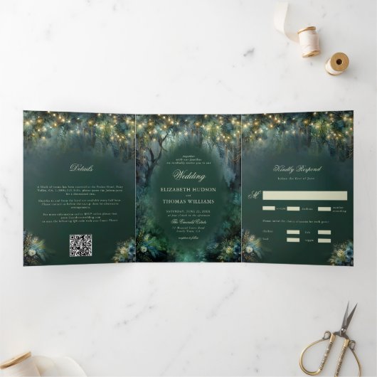 魅惑の森の森のおとぎ結婚話 三つ折り招待状 (内部)