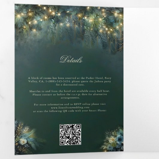 魅惑の森の森のおとぎ結婚話 三つ折り招待状 (内部最初)