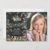 魅惑の森の森の動物の誕生日写真 招待状 (正面)