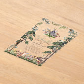 魅惑の森の森の動物の赤ちゃんシャワー アクリル招待状 (レイダウン)