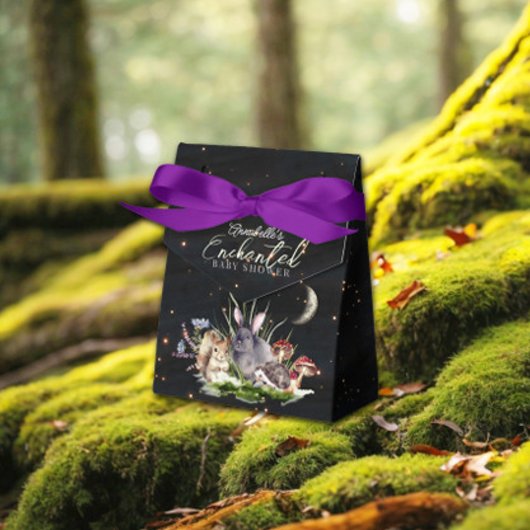 魅惑の森の森の動物の赤ちゃんシャワー フェイバーボックス