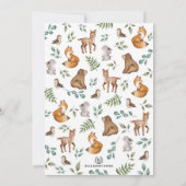 魅惑の森の森の動物の赤ちゃんシャワー 招待状 (裏面)