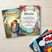 魅惑の森の森の城フェアリーテー結婚ブル エンクロージャーカード