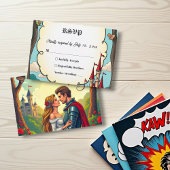 魅惑の森の森の城フェアリーテー結婚ブル 出欠カード