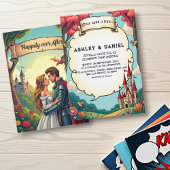 魅惑の森の森の城フェアリーテー結婚ブル 招待状