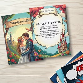 魅惑の森の森の城フェアリーテー結婚ブル 招待状