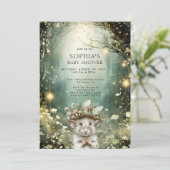 魅惑の森の森の森の動物の赤ちゃんシャワー 招待状 (スタンド正面)