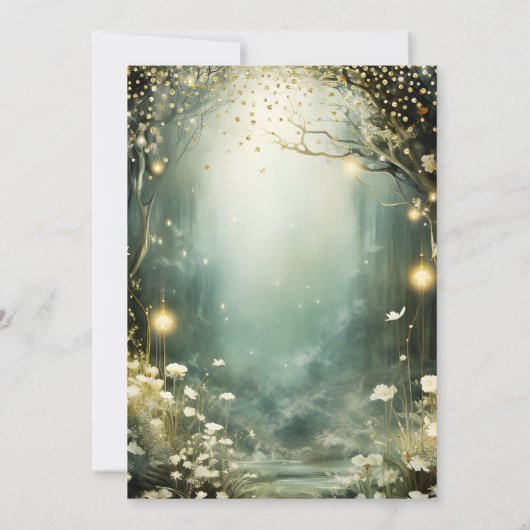 魅惑の森の森の森の動物の赤ちゃんシャワー 招待状 (裏面)