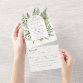 魅惑の森の森ウィムシーボホアーチ結婚ズ オールインワン招待状 (貼ってはがせる)