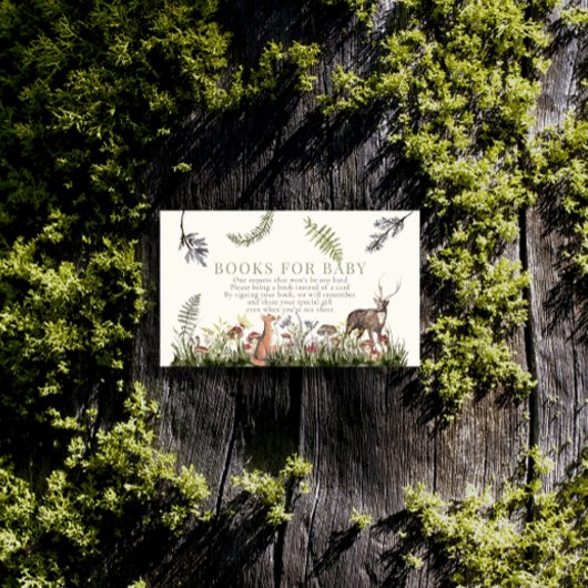 魅惑の森の森林動物の本ベビー エンクロージャーカード