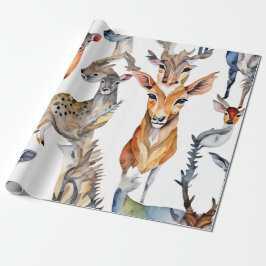 魅惑の森の水の色コラージュ ラッピングペーパー