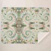 魅惑の森の渦巻き:パステルコタジェーレ夢 シェルパブランケット (正面(横))