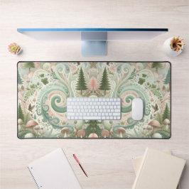 魅惑の森の渦巻き：パステルコタジェーレ夢 デスクマット