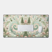 魅惑の森の渦巻き：パステルコタジェーレ夢 デスクマット (キーボード&マウス)