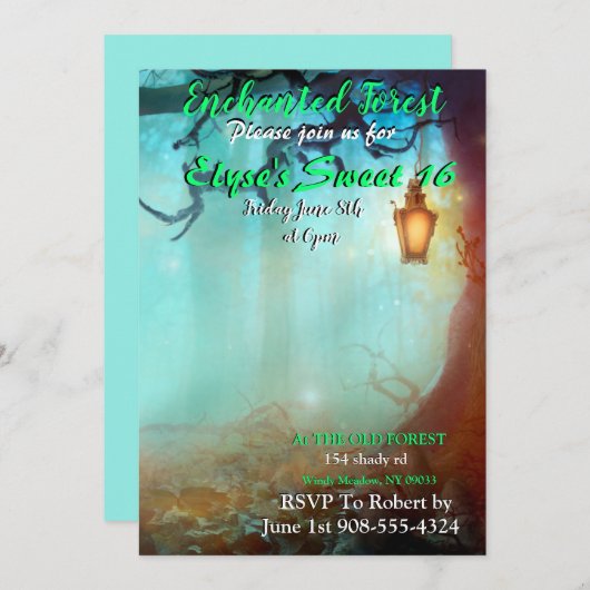 魅惑の森の湖 招待状 (正面/裏面)