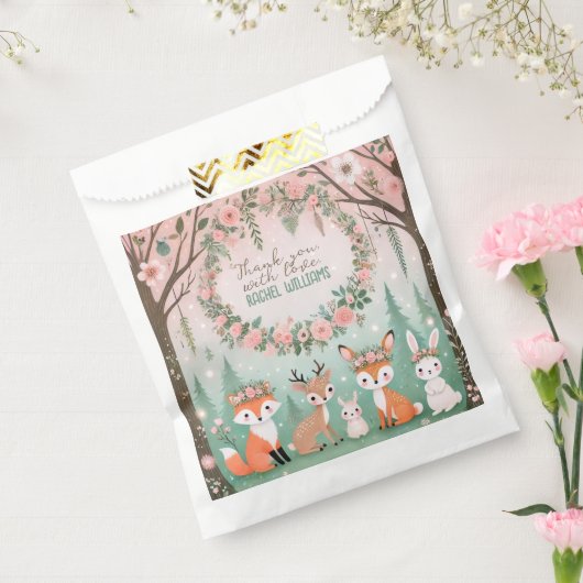 魅惑の森の生き物ベビーシャワー フェイバーバッグ (封をした状態)