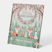 魅惑の森の生き物ベビーシャワー 台座サイン (正面)