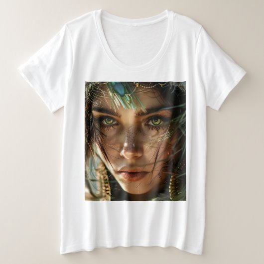 魅惑の森の瞳Tシャツ プラスサイズTシャツ (デザイン正面)