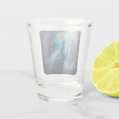 魅惑の森の神秘的な孔雀 ショットグラス (裏面)