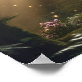 魅惑の森の神秘的ユニコーン – ファンタジー・アート ポスター (角)