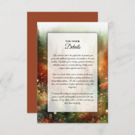 魅惑の森の秋の輝き ウェディング エンクロージャーカード