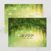 魅惑の森の素朴なRSVP結婚式のポストカード インビテーションポストカード (正面/裏面)