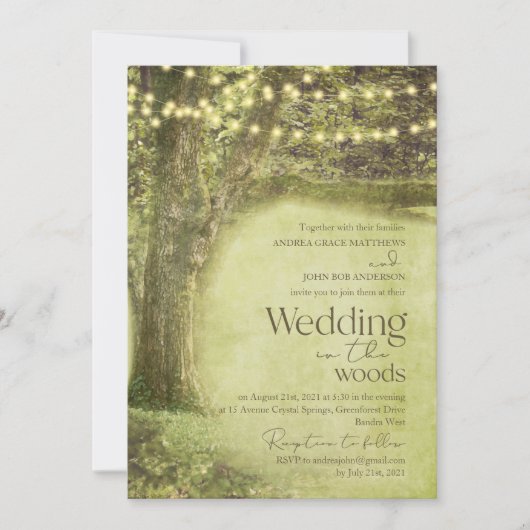 魅惑の森の素朴木結婚々 招待状 (正面)