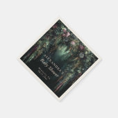 魅惑の森の紫のバラウッドランドベビーシャワー スタンダードカクテルナプキン (角)