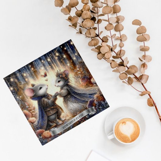魅惑の森の結婚ネズミのパーソナライズされた可愛 ジグソーパズル