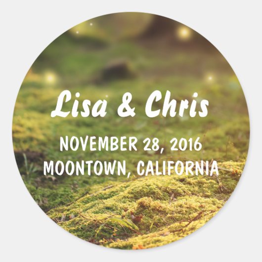 魅惑の森の結婚式用シール ラウンドシール (正面)