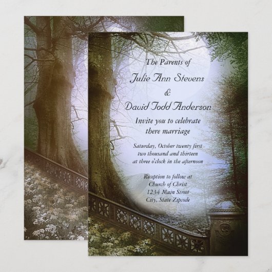 魅惑の森の結婚風景 招待状 (正面/裏面)