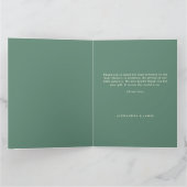 魅惑の森の緑のアーチ妖精の赤ちゃんシャワー サンキューカード (内部)