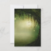 魅惑の森の緑のウェディングレセプションカード 招待状 (裏面)