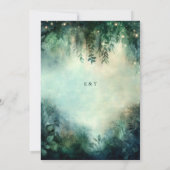 魅惑の森の緑の妖精の光の結婚式 招待状 (裏面)