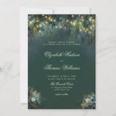 魅惑の森の緑の森の森のロマ結婚ンス 招待状 (正面)