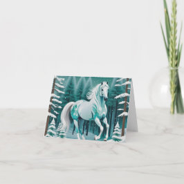 魅惑の森の緑の銀色の馬 カード