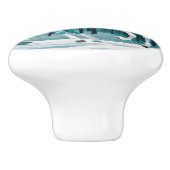 魅惑の森の緑の銀色の馬 セラミックノブ (側面)