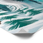 魅惑の森の緑の銀色の馬 ポスター (角)