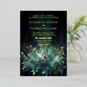 魅惑の森の葉のラモダンイト結婚 箔招待状 (立ち正面)