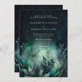 魅惑の森の葉の妖精のライトナイト結婚の 招待状 (正面/裏面)