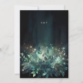 魅惑の森の葉フェアリーライトシック結婚ズ 招待状 (裏面)