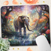 魅惑の森の象パーソナライズされた マウスパッド